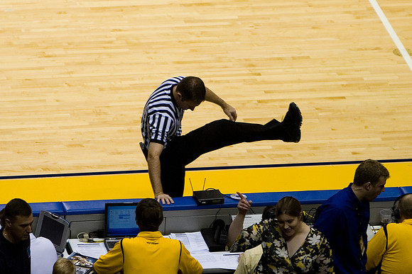 Ref warming up in case he has to punt